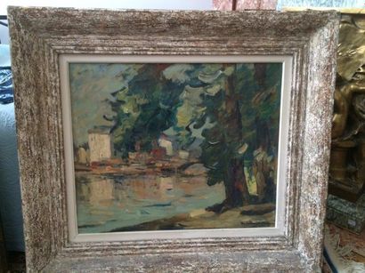Abel BERTRAM (1871-1954) 
Paysage huile sur toile signée en bas à droite
55 x 46...