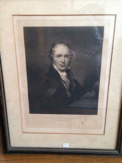 null Suite de deux gravures anglaises du XIXème siècle
Portrait de John Clerck et...