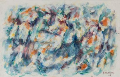 Jean René BAZAINE (1904 - 2001) 
Composition abstraite
Aquarelle et gouache sur papier
Signée...