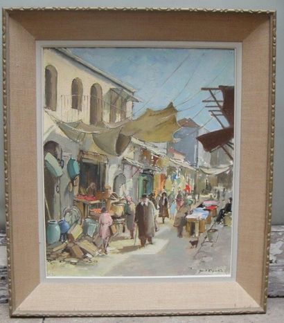 Jean d'Esparbes (1899-1968) 
Marché
Huile sur toile, signée en bas à droite.
61 x...
