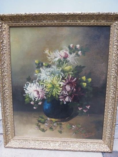Nicolaï Alexandovitch OKOLOWICZ (1867-c.1928) 
Bouquet de fleurs
Huile sur toile...