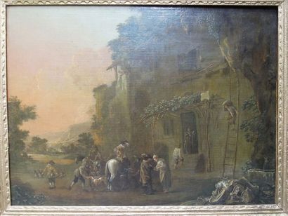 Ecole HOLLANDAISE du XVIIIème siècle, suiveur de Thomas WIJCK Les chasseurs aux faucons...