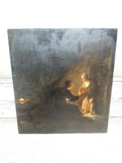 ATTRIBUÉ À MICHEL VERSTEEGH (1758 - 1843) 
Cérès à la chandelle
Panneau
41 x 37,5...