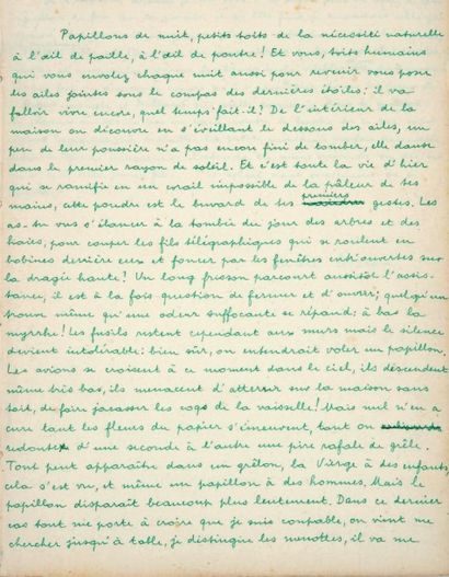 BRETON (André) Au Lavoir noir
Manuscrit autographe signé, Sans date [1936], 5 pages...
