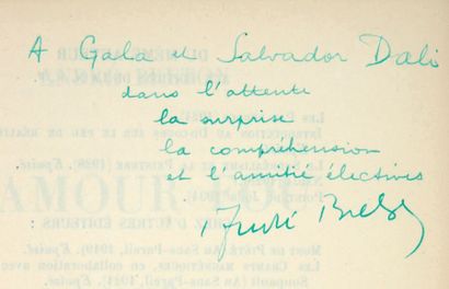 BRETON (André) L'AMOUR FOU
Paris, Gallimard, 1937. In-12, box bleu, plats ornés d'un...