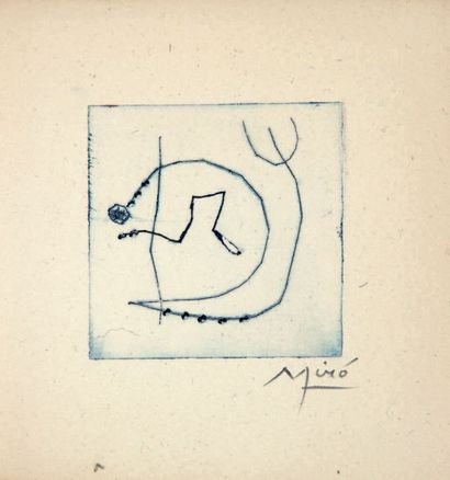 CHAR (René) - MIRÓ (Joan) DE MOMENT EN MOMENT
Sans lieu, P.A.B., 1957. Plaquette...