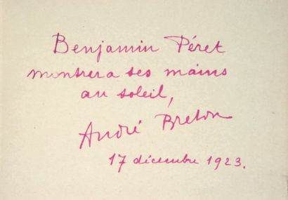 BRETON (André) - PICASSO (Pablo) CLAIR DE TERRE
Avec un portrait par Picasso. Paris....