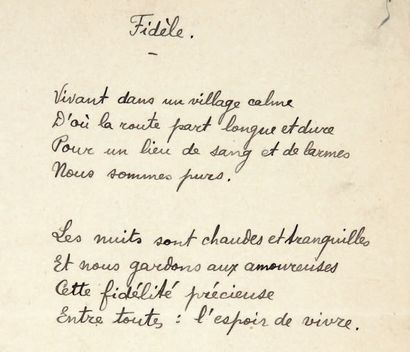ELUARD (Paul) (1895-1952) Le Devoir et l'inquiétude
Manuscrit autographe. Sans date...