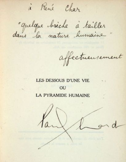 ELUARD (Paul) (1895-1952) LES DESSOUS D'UNE VIE OU LA PYRAMIDE HUMAINE
Édition ornée...