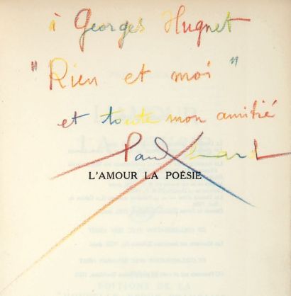 ELUARD (Paul) (1895-1952) L'AMOUR LA POÉSIE
Paris, N.R.F., 1929. In-4, broché Édition...