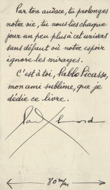 ELUARD (Paul) (1895-1952) Manuscrit autographe signé
Sans date [1942]. 1 page in-12,...