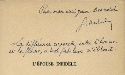 null LÉLY Gilbert. L'ÉPOUSE INFIDÈLE. Paris, [Gilbert Lély], 1966 ; in-8°, en feuilles....
