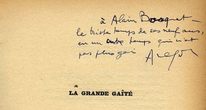 ARAGON Louis. LA GRANDE GAÎTÉ. Paris, Gallimard,...