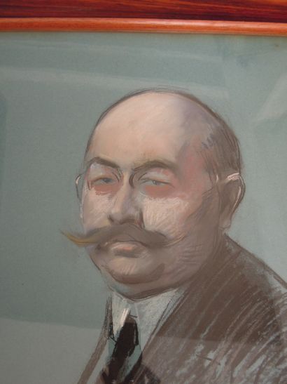 Jean-Louis FORAIN (1852-1931) 
Portrait d'homme fusain et crayon sur papier signé...