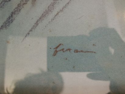 Jean-Louis FORAIN (1852-1931) 
Portrait d'homme fusain et crayon sur papier signé...