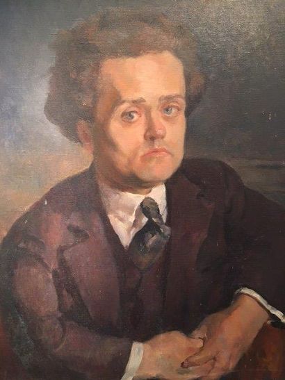 Félix BELLENOT (1892-1963) 
Portrait de l' acteur J.P. Tarrare
 Huile sur toile signée
Années...