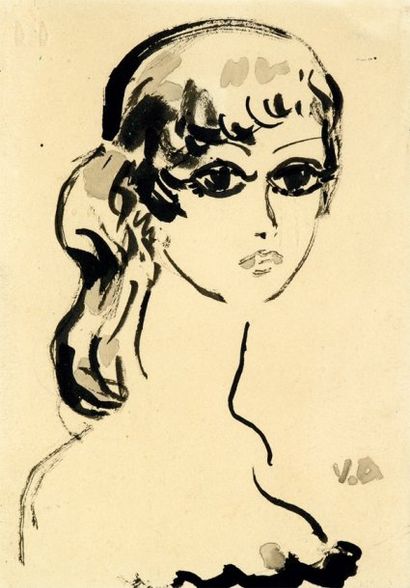 KEES VAN DONGEN (1877-1968) Brigitte Bardot Lavis d'encre de chine sur papier Signé...