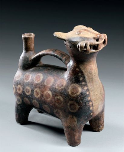 null Culture Vicus, Pérou 400 avant J.-C. à 400 après J.-C.110 Vase jaguar Céramique...