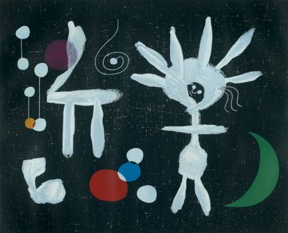 JOAN MIRO (1893-1983) Composition Lithographie couleurs Numéroté en bas à gauche...