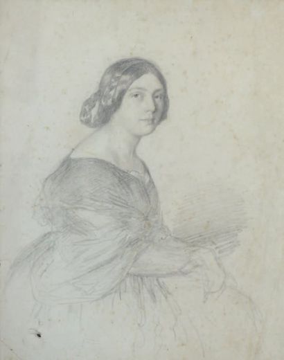 ATTRIBUÉ À FRANZ-XAVER WINTERHALTER (MENZENSCHROAND 1805 - FRANCFORT 1873) Portrait...