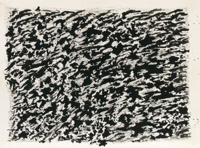 MICHAUX Henri ENCRE DE CHINE SIGNÉE. [1979] ; 56,8 x 76,7 cm, sous encadrement. Encre...