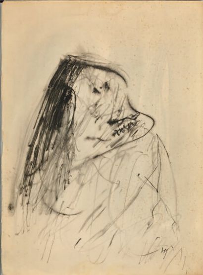 MICHAUX Henri POÉSIE POUR POUVOIR. FRONTISPICE. [1949] ; 38 x 28 cm, sous encadrement....