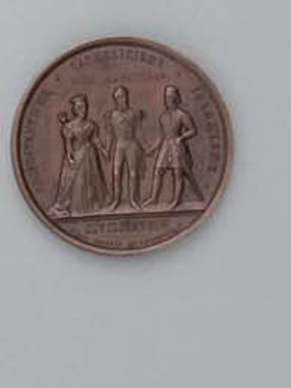 null Médaille de la Triple Alliance de 1854 par Caqué, en bronze ; sur l'avers, Victoria,...