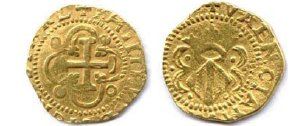 null VALENCIA - PHILIPPE II 1556-1598 Pièce de quatre coronas à la Croix de Jérusalem...