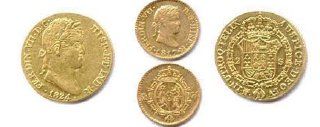 null ESPAGNE - FERDINAND VII 1813-1833 Lot de deux monnaies : 2 escudos 1824 (M couronné...