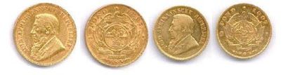 null AFRIQUE DU SUD - Président Paul KRUEGER (1883-1902) Lot de deux monnaies : Pond...