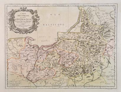 SANSON, N. / ROBERT DE VAUGONDY, G. Carte de la Prusse qui contient le royaume de...