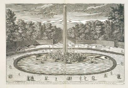 DEMORTAIN, Gilles. Versailles. Paris, 1716. Lot de 12 pl. gravées de format in-folio....
