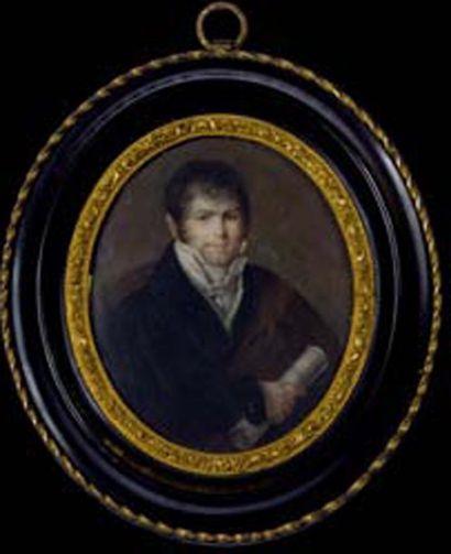 ATTRIBUE À JEAN-URBAIN GUERIN (1760-1836) Portrait d'un compositeur en redingote...