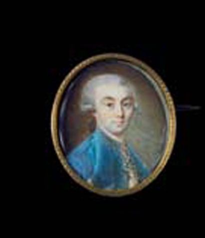 ECOLE DE LOUIS-MARIE SICARDI (1743-1825) Portrait d'homme de qualité en habit de...