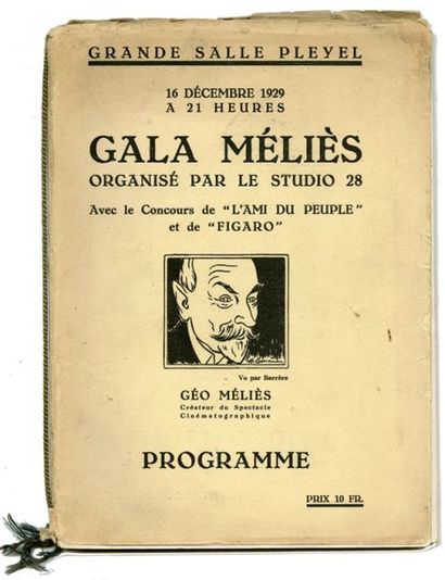 Programme du Gala Méliès organisé par le Studio 28 (Mauclaire et Richter) le 19 décembre...