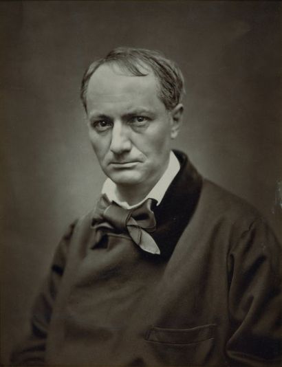 BAUDELAIRE (Charles). PHOTOGRAPHIE D'ÉTIENNE CARJAT, s.d. [1861-1862], 22,5 x 17,5...