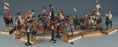 null 7 figurines métal par Gaston Auger, cavaliers Premier Empire : Chevau-Léger,...