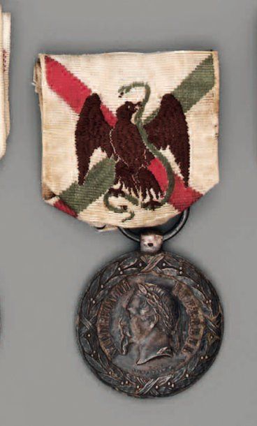 null Médaille du Mexique, signée Sacristain. F., en argent, bélière olive, poinçon...