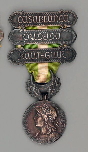 null Médaille commémorative de la campagne du Maroc, 1909, poinçon argent de la Monnaie...