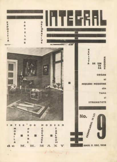 [BRANCUSI] REVUE. INTEGRAL. Bucuresti, numéro 9 de 1926 ; in-4 agrafé. Partition...