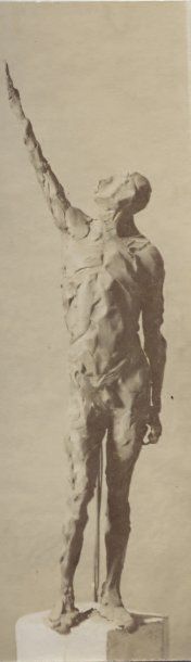 BRANCUSI Constantin ETUDE D'ANATOMIE. PHOTOGRAPHIE ORIGINALE. [1901] ; 11,7 x 3,8...