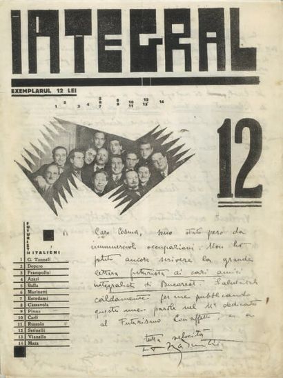 [FONDANE Benjamin] REVUE. INTEGRAL Bucuresti, numéro 12 de 1927 ; grand in-4, agrafé....