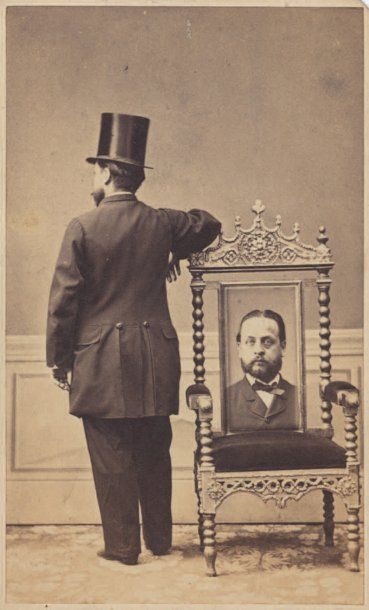 I. Lara (photographe amateur, 04-2) Carte de visite au miroir vers 1860 Épreuve albuminée,...