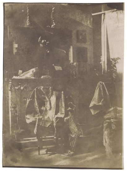 Albert Robinson (1820-1868) attr. Intérieur d'atelier inondé de soleil Rome, vers...