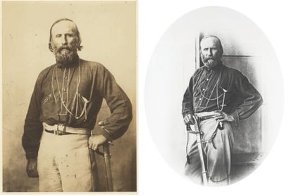 Cesare et Luigi Bernieri (repère 03-3) Garibaldi à Turin pose comme à Palerme, 1861...