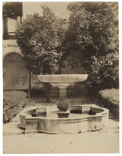 Gustave de Beaucorps (1825-1906) Fontaine de l'Alhambra 1858 Épreuve albuminée d'après...