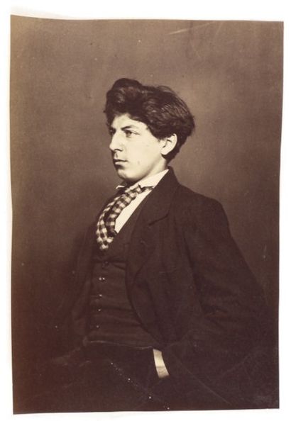 Attr. à Nadar (Félix Tournachon, 1820-1910) Portrait de jeune homme décidé, vers...