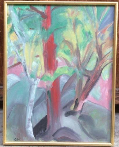 Andrée LEHOT (active au XXème) L'arbre rouge
Huile sur toile
65 x 50 cm