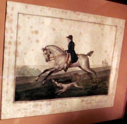 null Gravure polychrome.
Suite de deux gravures.
«Le galop» et «Homme à cheval».
H....