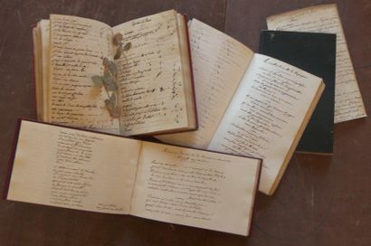 null Lot de carnets manuscrits: Duchesse de Guides, poésie e